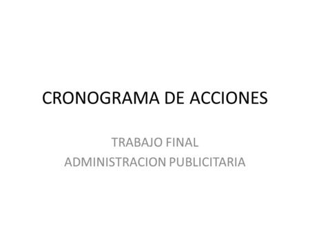 CRONOGRAMA DE ACCIONES
