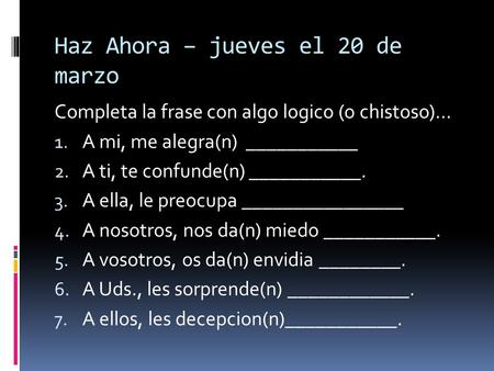 Haz Ahora – jueves el 20 de marzo