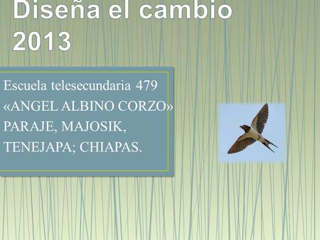 Diseña el cambio 2013 Escuela telesecundaria 479 «ANGEL ALBINO CORZO»