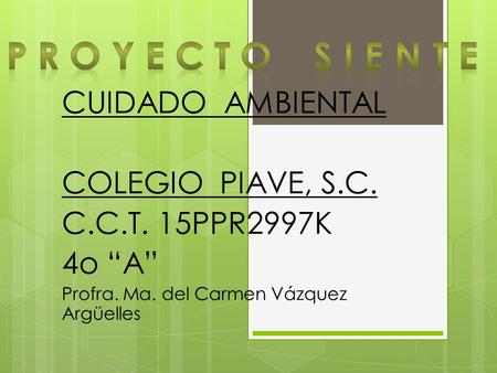 P R O Y E C T O S I E N T E CUIDADO AMBIENTAL COLEGIO PIAVE, S.C.