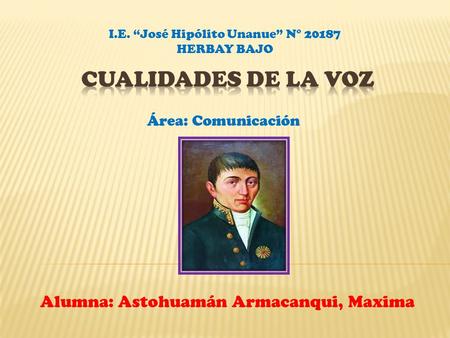 Alumna: Astohuamán Armacanqui, Maxima