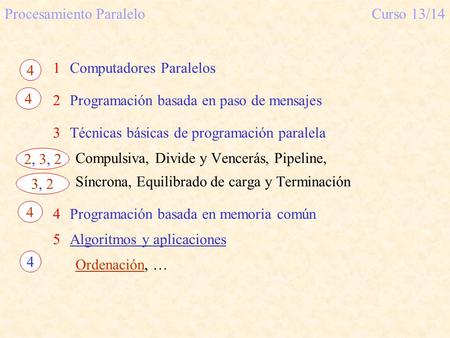 Procesamiento Paralelo Curso 13/14