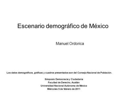 Escenario demográfico de México