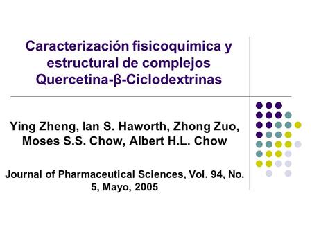 Journal of Pharmaceutical Sciences, Vol. 94, No. 5, Mayo, 2005