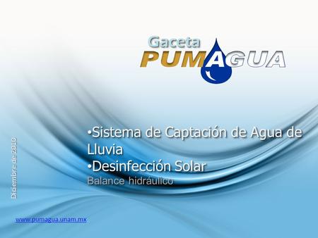 Gaceta Sistema de Captación de Agua de Lluvia Desinfección Solar