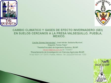 CAMBIO CLIMATICO Y GASES DE EFECTO INVERNADERO (GEI)