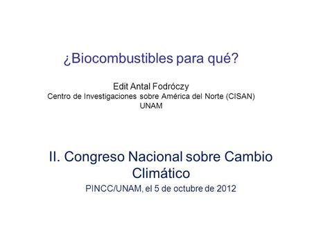II. Congreso Nacional sobre Cambio Climático