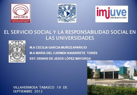 EL SERVICIO SOCIAL Y LA RESPONSABILIDAD SOCIAL EN LAS UNIVERSIDADES
