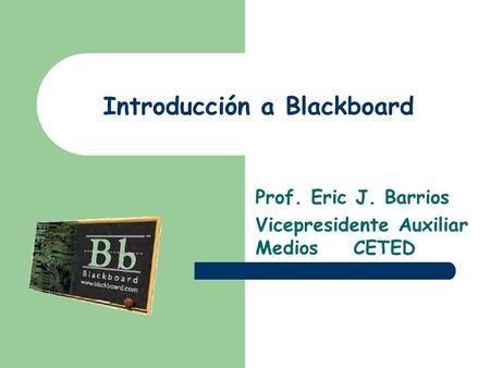 Introducción a Blackboard