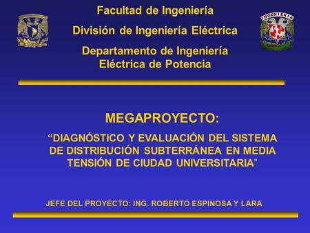 MEGAPROYECTO: Facultad de Ingeniería División de Ingeniería Eléctrica