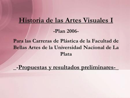 Historia de las Artes Visuales I