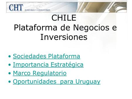 CHILE Plataforma de Negocios e Inversiones