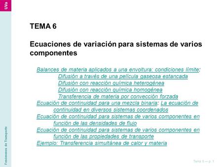 Ecuaciones de variación para sistemas de varios componentes