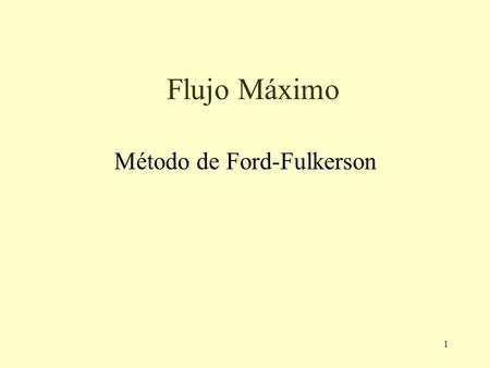 Método de Ford-Fulkerson