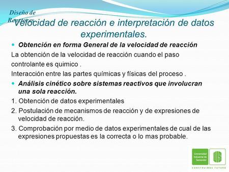 Velocidad de reacción e interpretación de datos experimentales.