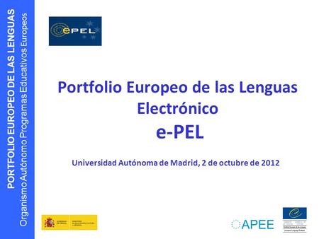 Portfolio Europeo de las Lenguas Electrónico e-PEL