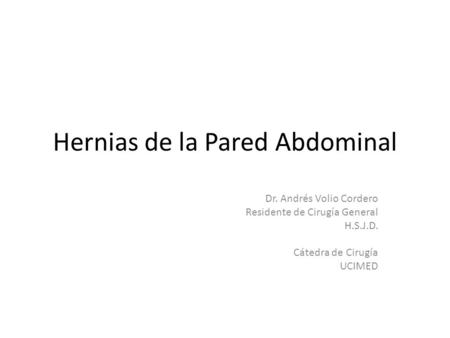 Hernias de la Pared Abdominal