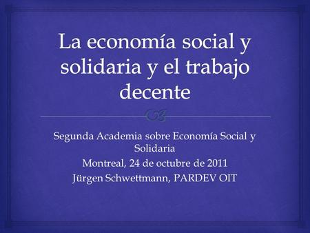 La economía social y solidaria y el trabajo decente