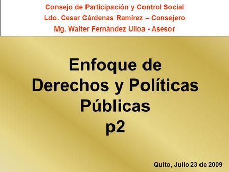 Enfoque de Derechos y Políticas Públicas p2