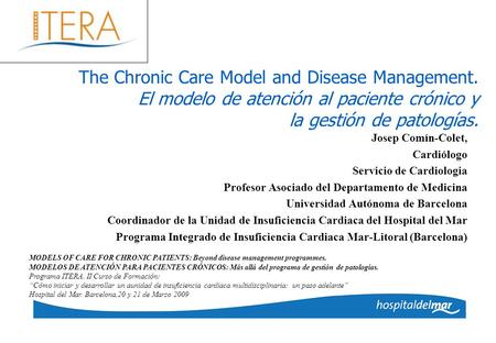 The Chronic Care Model and Disease Management