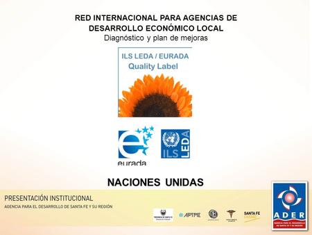 RED INTERNACIONAL PARA AGENCIAS DE DESARROLLO ECONÓMICO LOCAL Diagnóstico y plan de mejoras NACIONES UNIDAS.