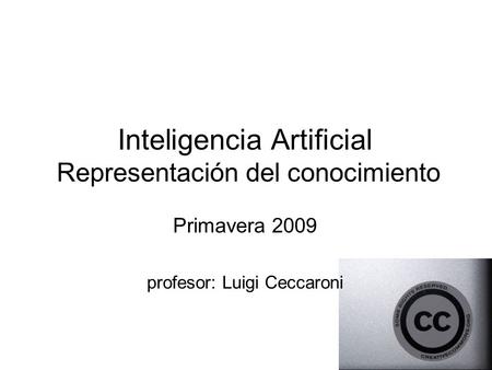 Inteligencia Artificial Representación del conocimiento