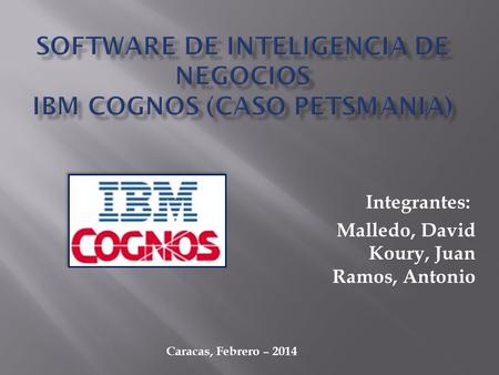 SOFTWARE DE INTELIGENCIA DE NEGOCIOS IBM COGNOS (Caso Petsmania)