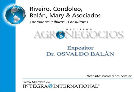 Expositor Dr. OSVALDO BALÁN.