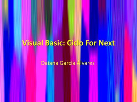 Visual Basic: Ciclo For Next
