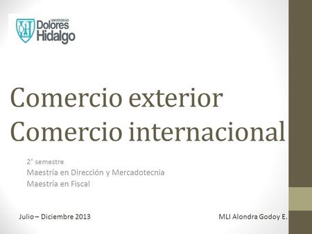 Comercio exterior Comercio internacional