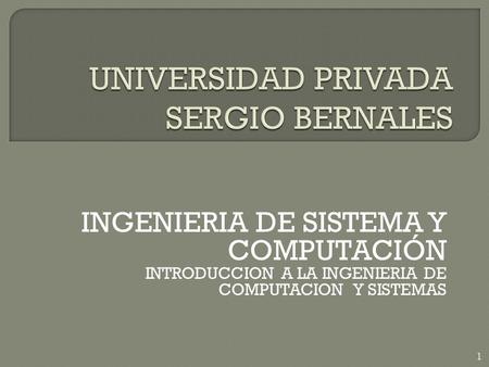 UNIVERSIDAD PRIVADA SERGIO BERNALES