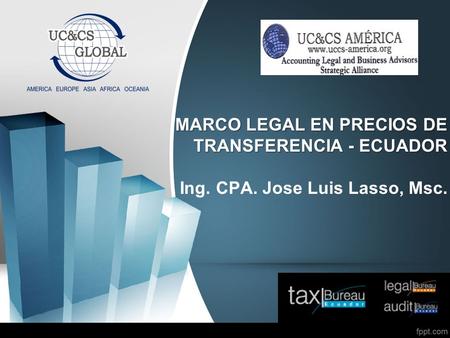 MARCO LEGAL EN PRECIOS DE TRANSFERENCIA - ECUADOR Ing. CPA