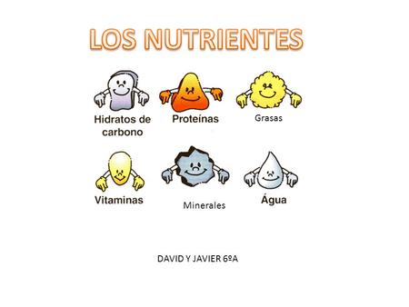 LOS NUTRIENTES Grasas Minerales DAVID Y JAVIER 6ºA.