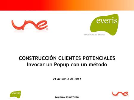 CONSTRUCCIÓN CLIENTES POTENCIALES Invocar un Popup con un método