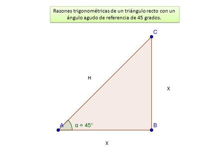 Razones trigonométricas de un triángulo recto con un