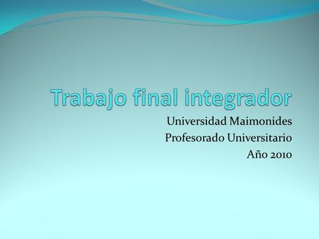 Trabajo final integrador