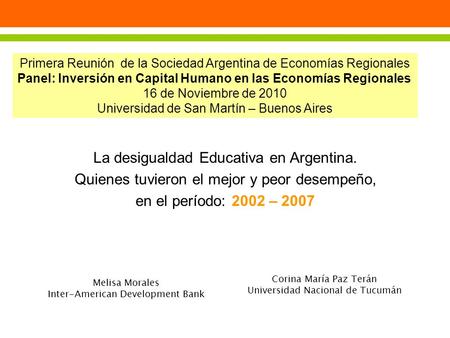 La desigualdad Educativa en Argentina.