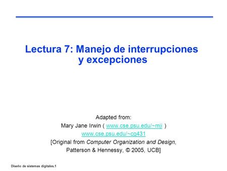 Lectura 7: Manejo de interrupciones y excepciones