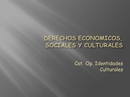 DERECHOS ECONOMICOS, SOCIALES Y CULTURALES