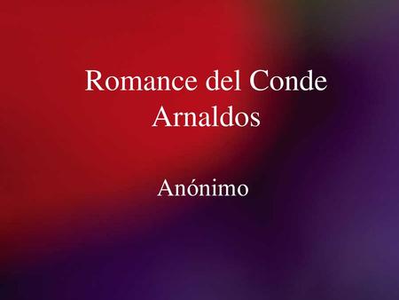 Romance del Conde Arnaldos