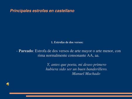 Principales estrofas en castellano
