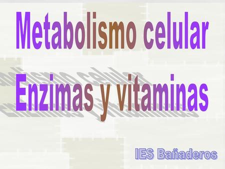 Metabolismo celular Enzimas y vitaminas IES Bañaderos.