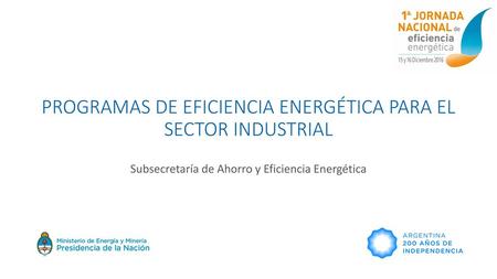 PROGRAMAS DE EFICIENCIA ENERGÉTICA PARA EL SECTOR INDUSTRIAL