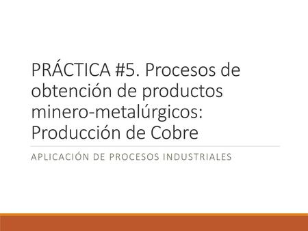 Aplicación de procesos industriales