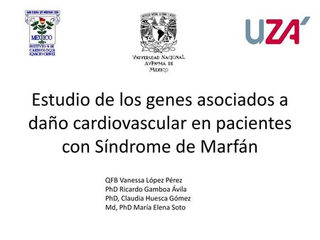 QFB Vanessa López Pérez PhD Ricardo Gamboa Ávila