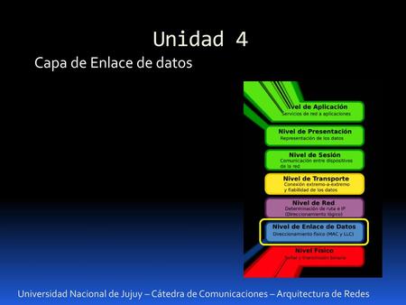 Unidad 4 Capa de Enlace de datos