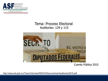 Tema: Proceso Electoral