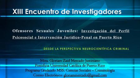 XIII Encuentro de Investigadores
