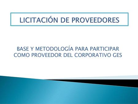 LICITACIÓN DE PROVEEDORES