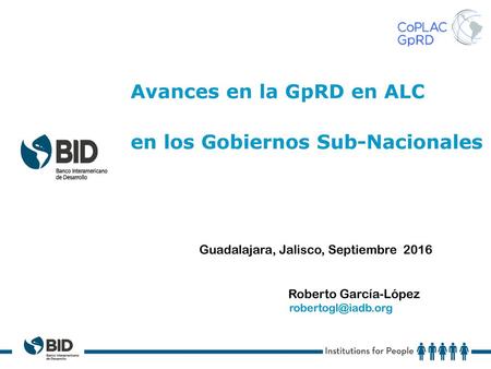 Avances en la GpRD en ALC en los Gobiernos Sub-Nacionales